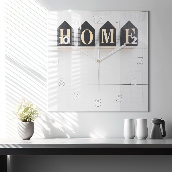 Square wall clock The inscription house