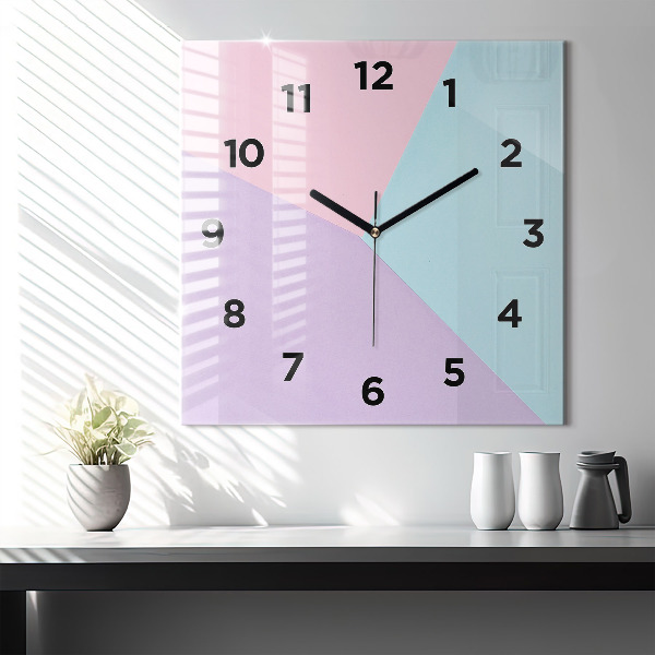 Square wall clock Pastel pattern