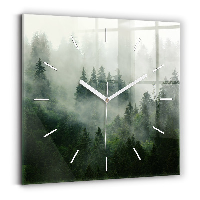 Square wall clock Misty forest