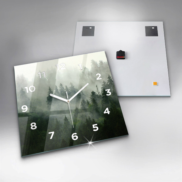 Square wall clock Misty forest