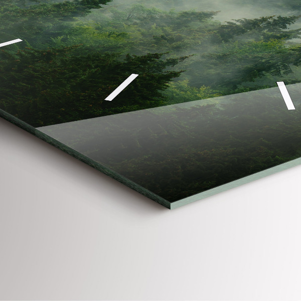 Square wall clock Misty forest