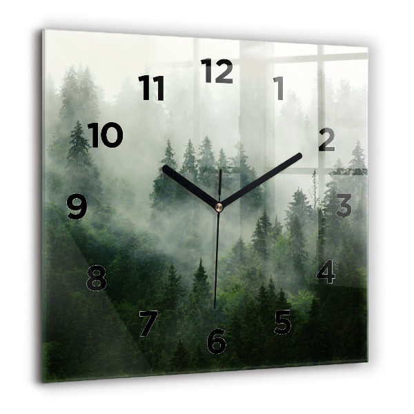 Square wall clock Misty forest
