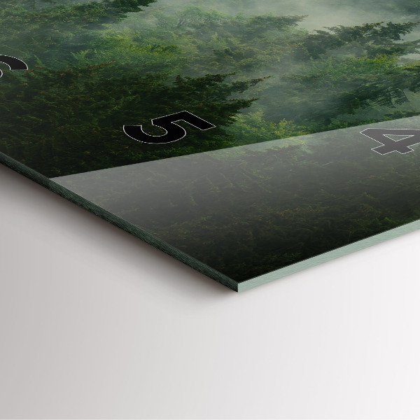 Square wall clock Misty forest