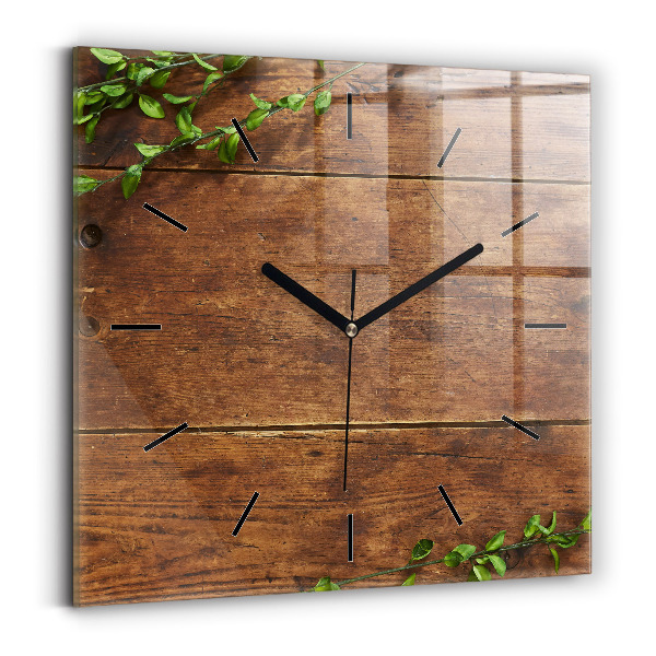 Square wall clock Rustic Wood