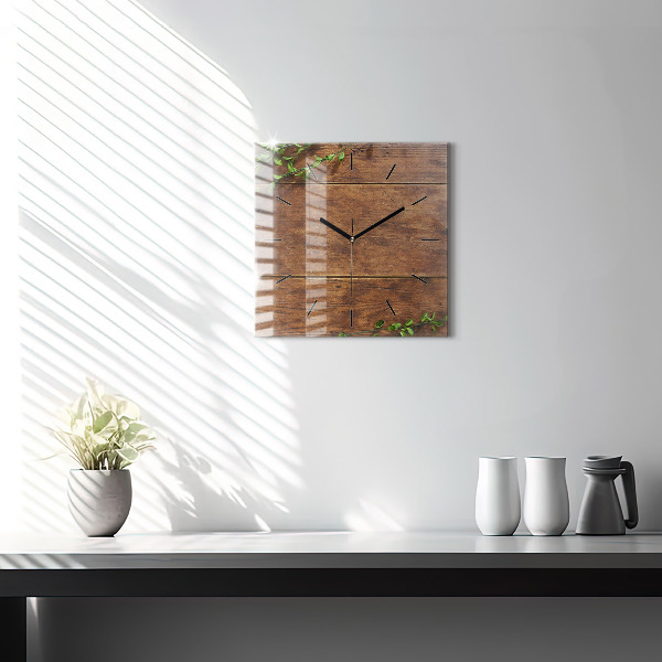 Square wall clock Rustic Wood