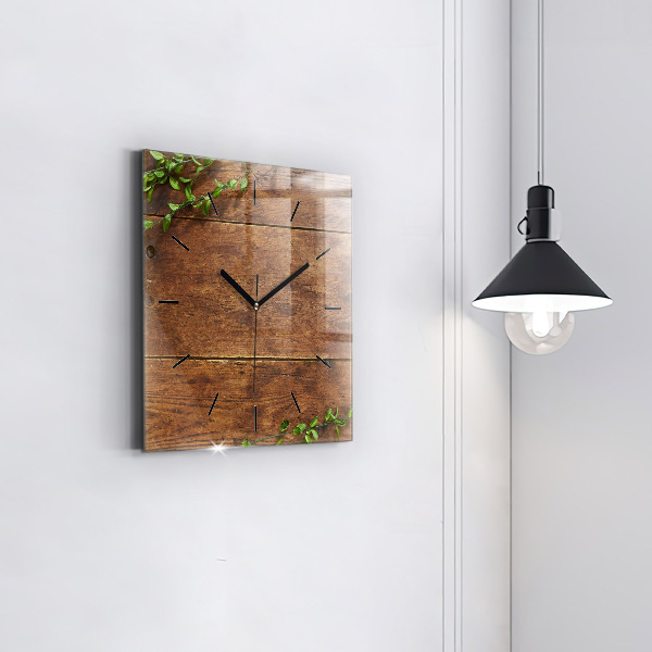 Square wall clock Rustic Wood