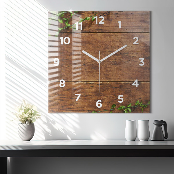 Square wall clock Rustic Wood