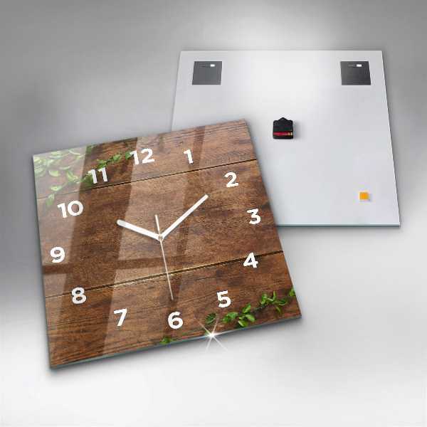Square wall clock Rustic Wood