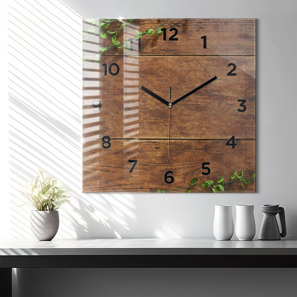 Square wall clock Rustic Wood