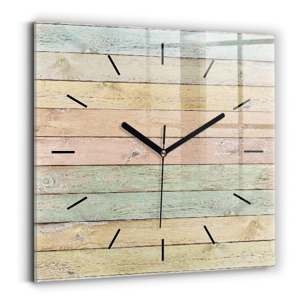 Square wall clock Colorful boards