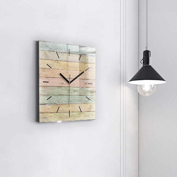 Square wall clock Colorful boards