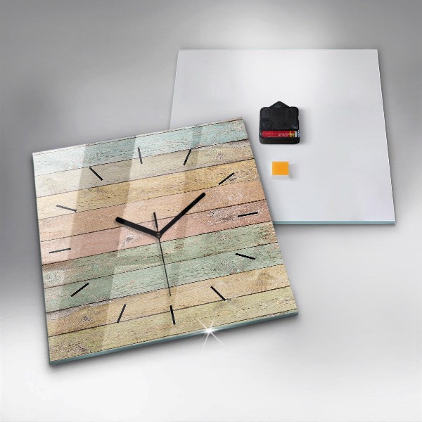 Square wall clock Colorful boards