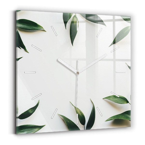 Square wall clock Leaf frame