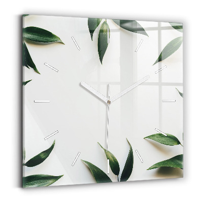 Square wall clock Leaf frame