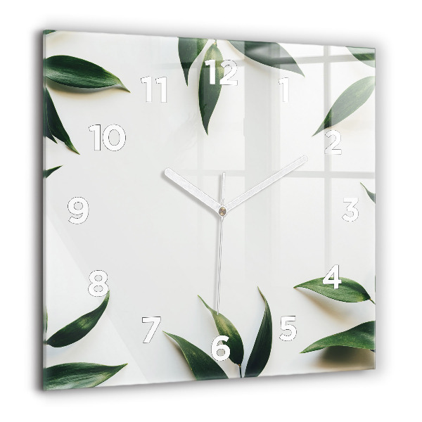 Square wall clock Leaf frame