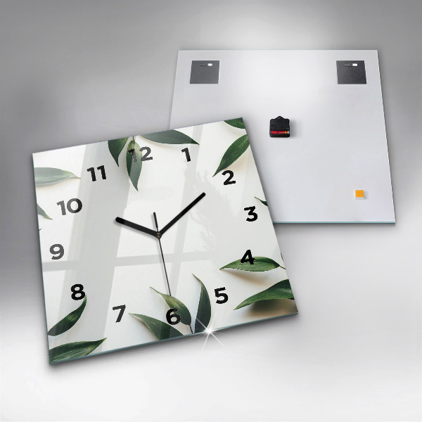 Square wall clock Leaf frame