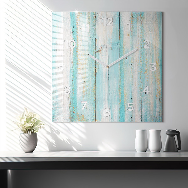 Square wall clock Blue boards