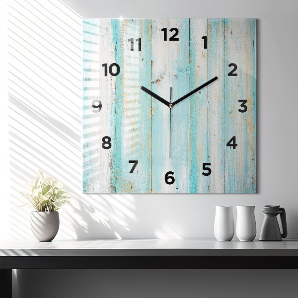 Square wall clock Blue boards