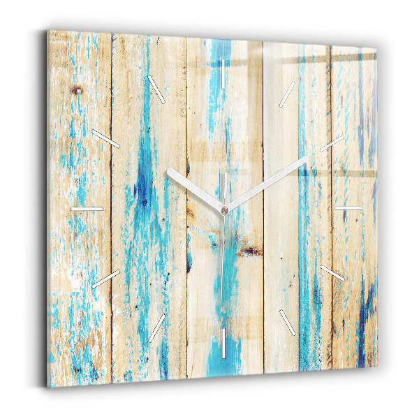 Square wall clock Scratched wood