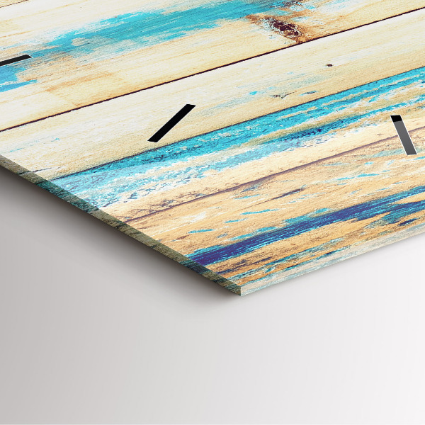 Square wall clock Scratched wood