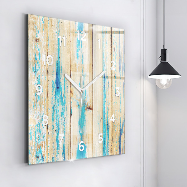 Square wall clock Scratched wood