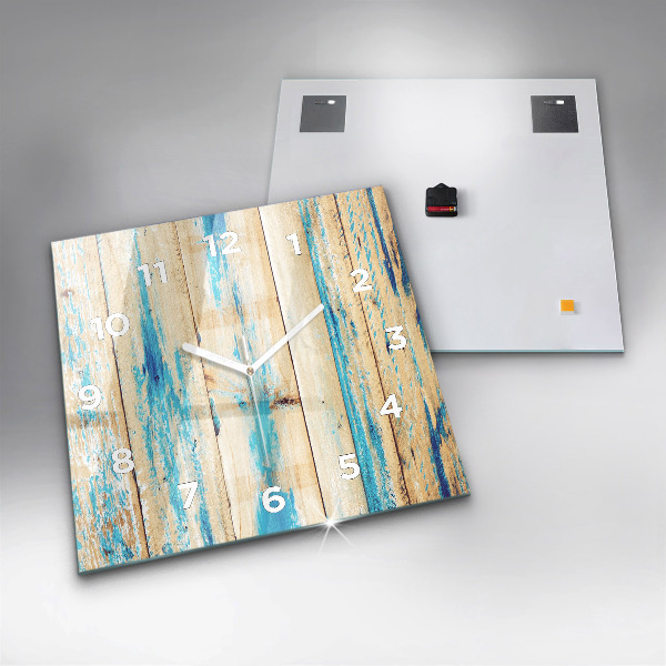 Square wall clock Scratched wood