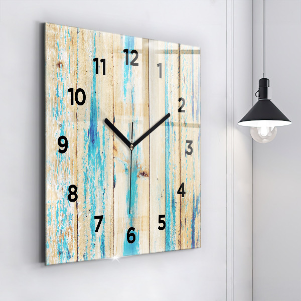 Square wall clock Scratched wood