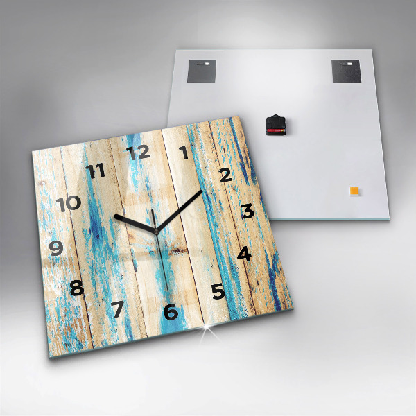 Square wall clock Scratched wood