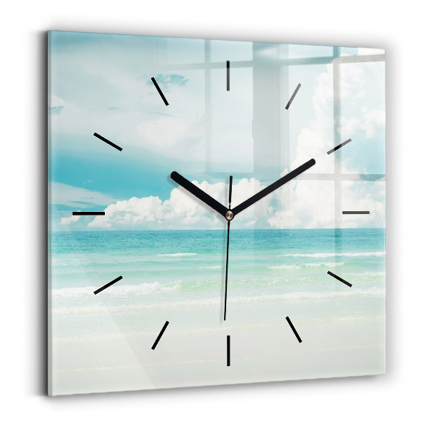 Square wall clock Sea landscape
