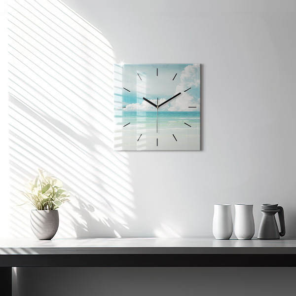 Square wall clock Sea landscape