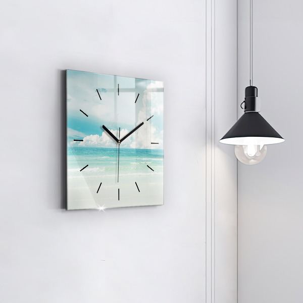Square wall clock Sea landscape