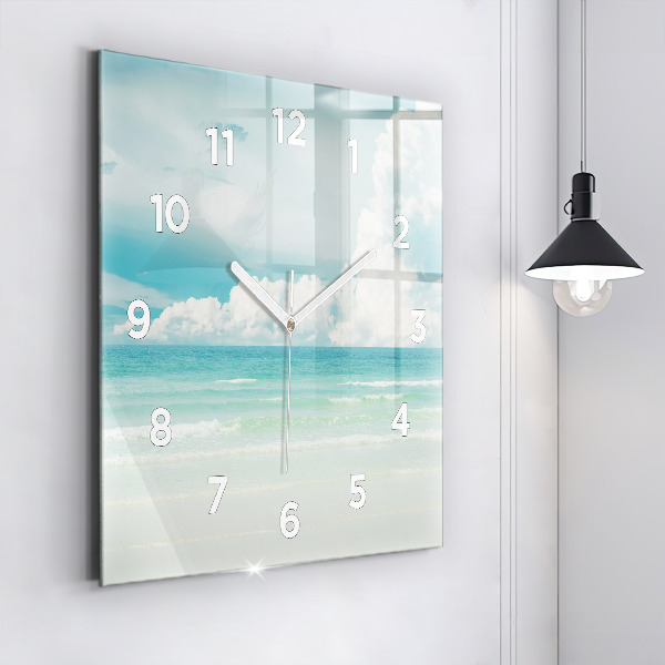 Square wall clock Sea landscape