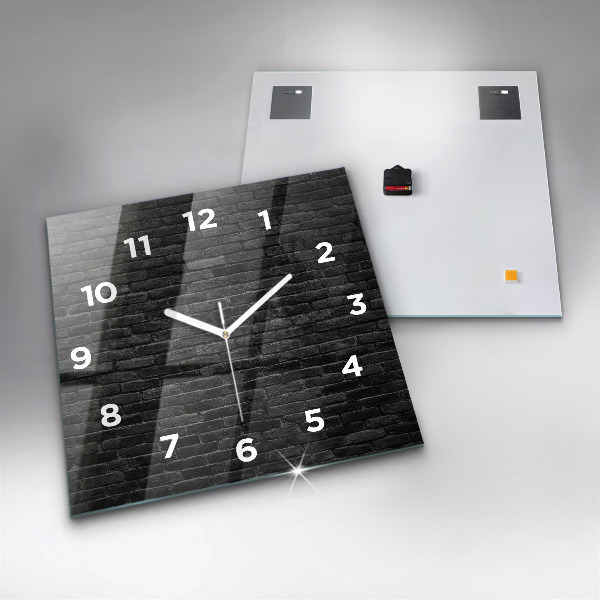 Square wall clock Dark brick wall