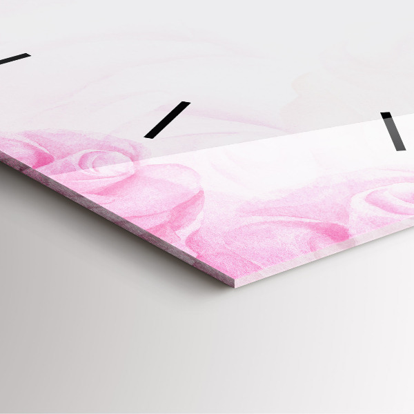Square wall clock Roses abstract