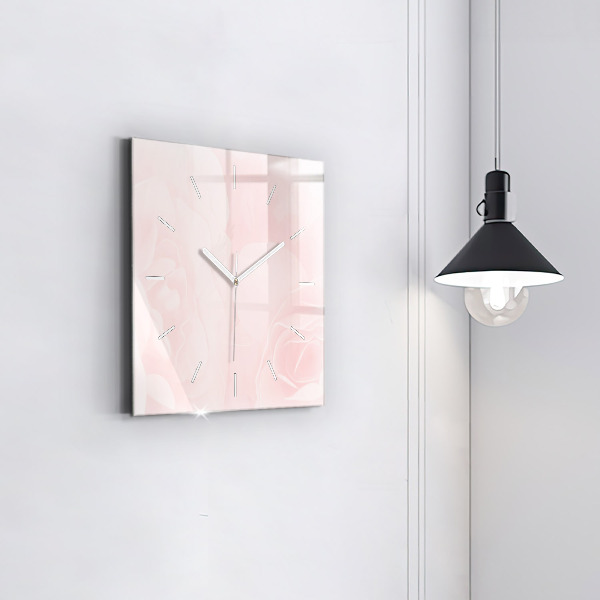 Square wall clock Blooming roses