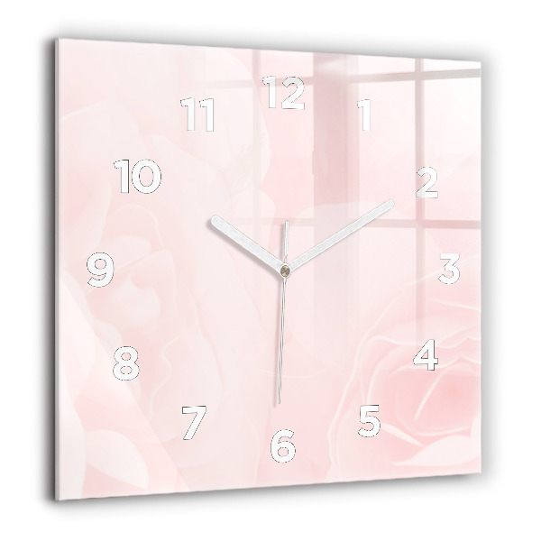 Square wall clock Blooming roses