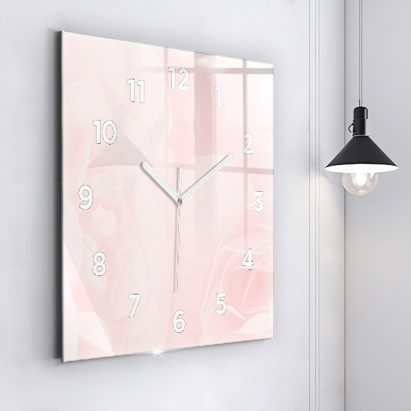 Square wall clock Blooming roses