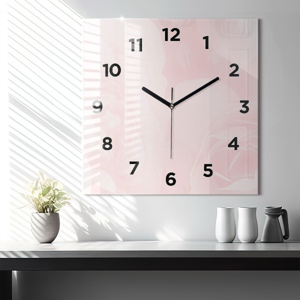 Square wall clock Blooming roses