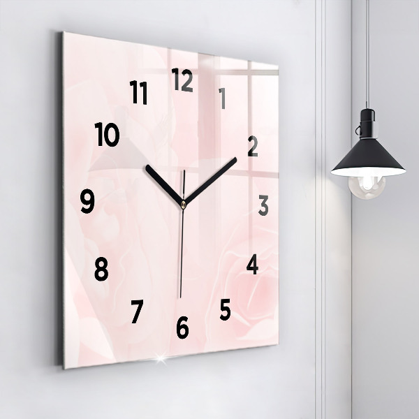 Square wall clock Blooming roses