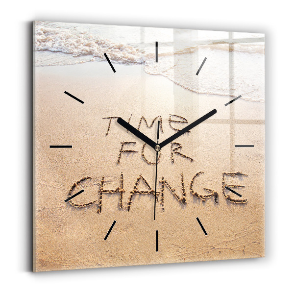 Square wall clock Beach Quote
