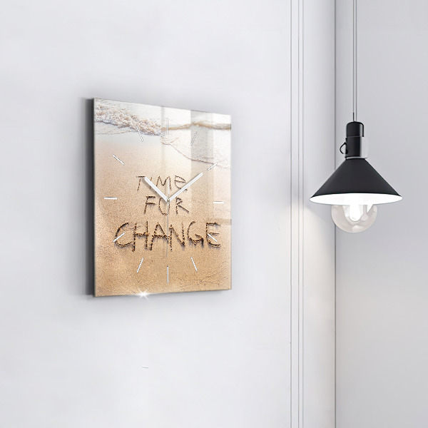 Square wall clock Beach Quote