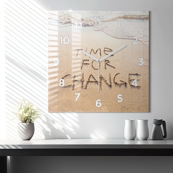 Square wall clock Beach Quote