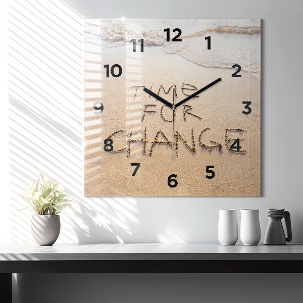 Square wall clock Beach Quote