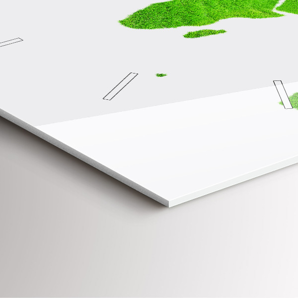 Square wall clock Green grass map