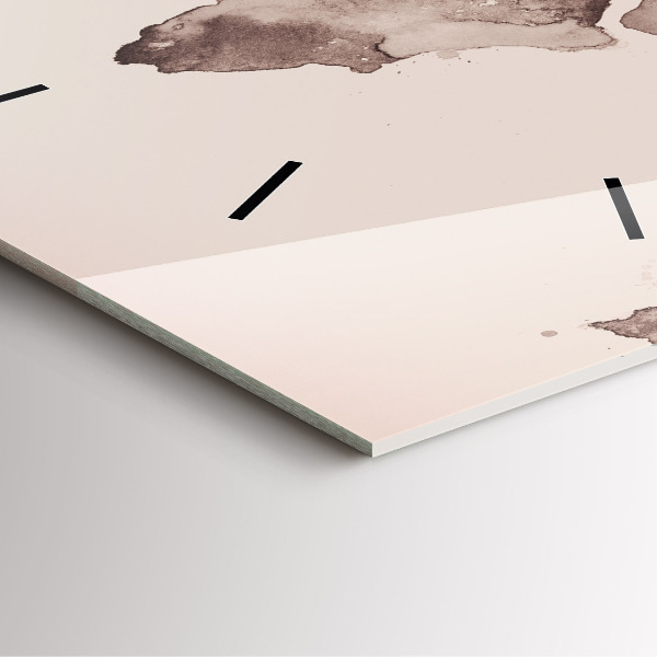 Square wall clock Watercolor world map