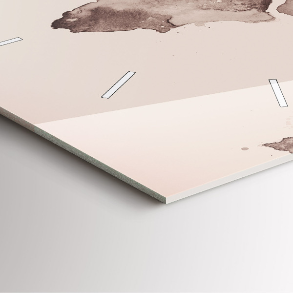 Square wall clock Watercolor world map