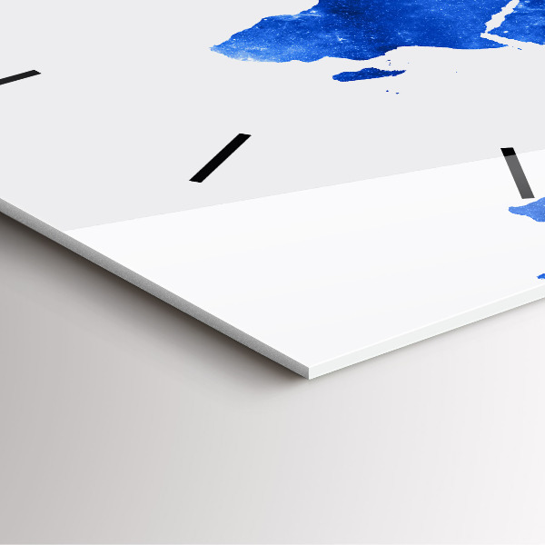 Square wall clock Space world map