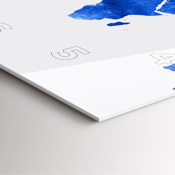 Square wall clock Space world map