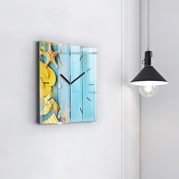 Square wall clock Beach accessories and boards