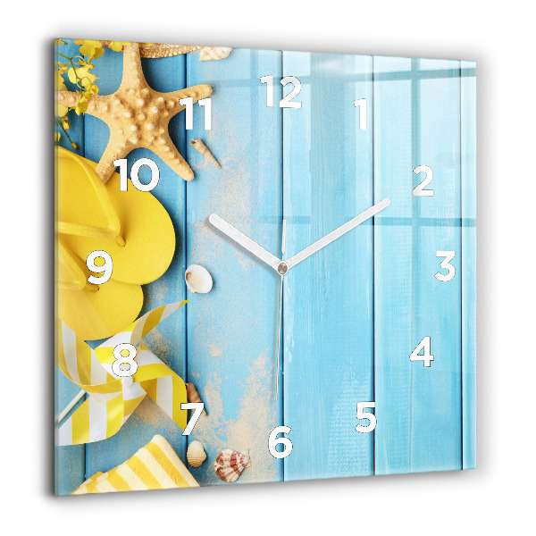 Square wall clock Beach accessories and boards